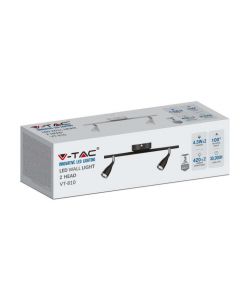 Faretto LED da Muro Doppio 9W con Testa Orientabile Colore Bianco 3000K IP20
