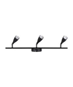 Faretto LED da Muro Triplo 13,5W con Testa Orientabile Colore Nero 4000K IP20