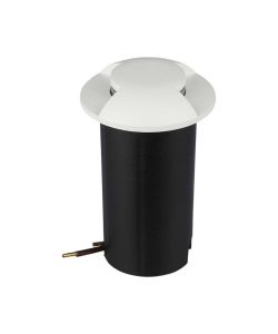 Faretto LED Segnapasso a Cilindro da Interramento 1W Doppio Fascio Luminoso Colore Bianco 12V 3000K IP67 Driver non Incluso