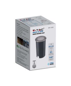 Faretto LED Segnapasso a Cilindro da Interramento 1W Colore Argento 12V 6500K IP67 Driver non Incluso