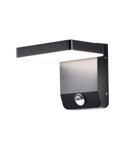 Lampada LED da Muro Quadrata 17W 150LM/W con Sensore Colore Nero 3000K IP65