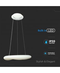 V-TAC Lampadario LED a Sospensione Circolare 38W con Telecomando Cambio Colore 3 in 1 Corpo Bianco Dimmerabile