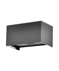 Lampada LED Da Muro Rettangolare 24W 110LM/W con Doppio Fascio Luminoso Colore Grigio 4000K IP65