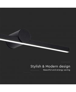 V-TAC Lampada LED da Specchio 12W Colore Nero 3000K 610*100mm IP20
