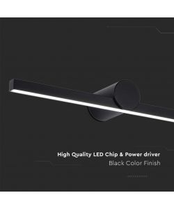 V-TAC Lampada LED da Specchio 12W Colore Nero 3000K 610*100mm IP20