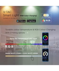 V-TAC Faretto LED GU10 4,8W V-Tac Smart RGB + 2700K + 6500K