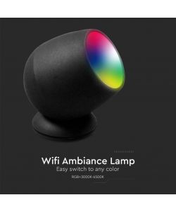 V-TAC Lampada LED da Tavolo 2.2W Smart WiFi RGB + 3in1 CCT Dimmerabile Colore Nero