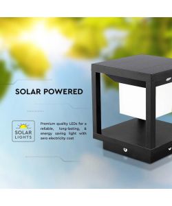 V-TAC Lampada Solare LED da terra 2W Quadrata con Sensore di Movimento Colore Nero 3000K IP65