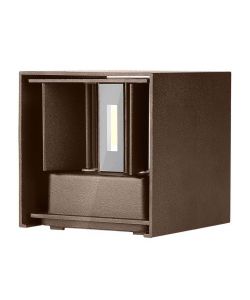 V-TAC Lampada LED da Muro Quadrata Doppio LED COB 11W 140LM/W Colore Corten Satinato Fascio Luminoso Regolabile 3000K IP65