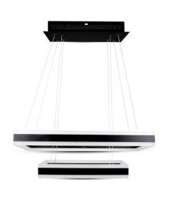 V-TAC Lampadario LED a Sospensione con 2 Rettangoli 113W Metallo Nero 3000K Dimmerabile