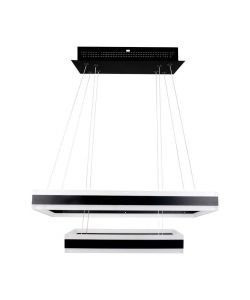 V-TAC Lampadario LED a Sospensione con 2 Rettangoli 113W Metallo Nero 3000K Dimmerabile
