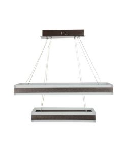V-TAC Lampadario LED a Sospensione con 2 Rettangoli 113W Metallo Caff 3000K Dimmerabile