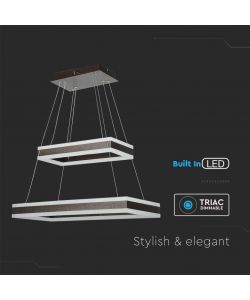 V-TAC Lampadario LED a Sospensione con 2 Rettangoli 113W Metallo Caff 3000K Dimmerabile