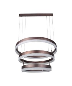 V-TAC Lampadario LED a Sospensione con 3 Cerchi 86W in Metallo Colore Caff 3000K Triac Dimmerabile