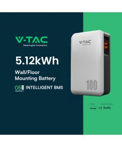 V-TAC Batteria di Accumulo 5kWh LFP BMS Integrato da Esterno IP65 Garanzia 10 Anni
