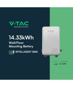 V-TAC Batteria di Accumulo 14kWh LFP BMS Integrato da Esterno IP65 Garanzia 10 Anni