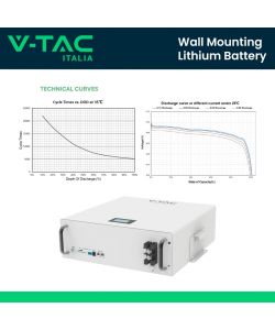 V-TAC Batteria di Accumulo 5kWh Bianco Ricaricabile per Fotovoltaico