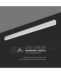 V-TAC Plafoniera LED Chip Samsung a Sospensione 40W Lineare Colore Argento 6400K