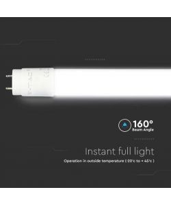 V-TAC Tubo LED Chip Samsung T8 20W 105LM/W G13 150cm In Nanoplastica Ruotabile 3000K