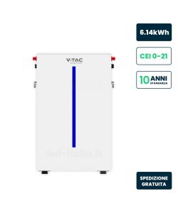 V-TAC Batteria di Accumulo 6kWh LFP BMS Integrato da Esterno IP65 Garanzia 10 Anni