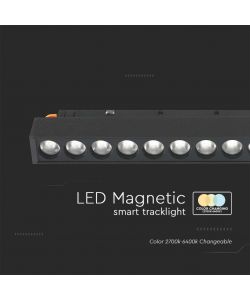 V-TAC Faretto LED da Binario Magnetico Regolabile 14W 48V Colore Nero Compatibile con Google Home e Alexa 3in1