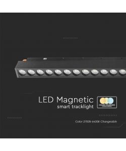 V-TAC Faretto LED da Binario Magnetico Regolabile 20W 48V Colore Nero Compatibile con Google Home e Alexa 3in1