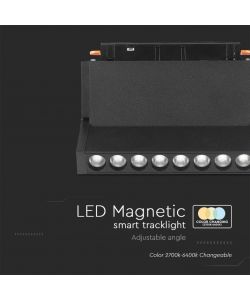 V-TAC Faretto LED da Binario Magnetico Regolabile 10W 48V Colore Nero Compatibile con Google Home e Alexa 3in1