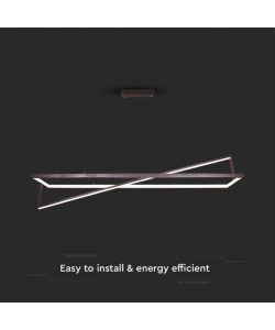 V-TAC Lampadario LED Sospensione 2 Rettangoli 45W Metallo Nero 114*22*150cm 3000K Dimmerabile