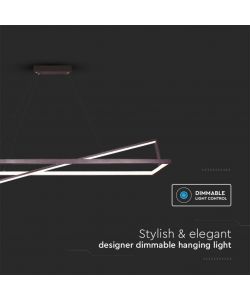 V-TAC Lampadario LED Sospensione 2 Rettangoli 45W Metallo Nero 114*22*150cm 3000K Dimmerabile