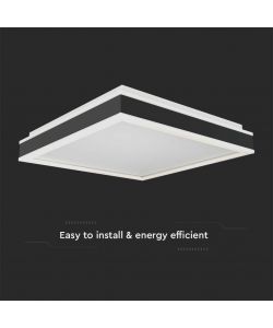 V-TAC Lampadario LED Quadrato 38W con Montaggio a Plafone Dimmerabile TRIAC Colore Nero 4000K