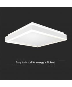 V-TAC Lampadario LED Quadrato 38W con Montaggio a Plafone Colore Bianco 4000K