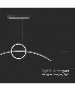 V-TAC Lampadario LED a Sospensione 36W dal Design Moderno Colore Nero 4000K