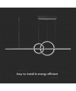 V-TAC Lampadario LED a Sospensione 17W 3in1 dal Design Moderno Colore Nero