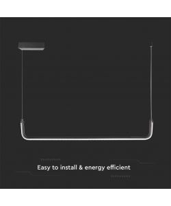 V-TAC Lampadario LED a Sospensione 24W L:905mm dal Design Moderno Colore Nero 4000K