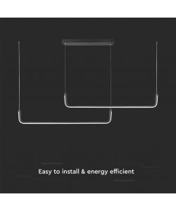 V-TAC Lampadario LED a Sospensione 24W L:1525mm dal Design Moderno Colore Nero 4000K