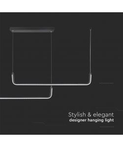 V-TAC Lampadario LED a Sospensione 24W L:1525mm dal Design Moderno Colore Nero 4000K