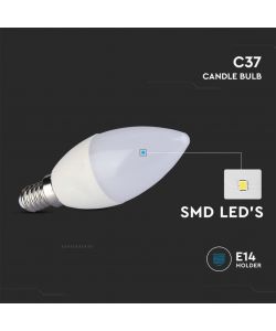 V-TAC Lampadina LED Chip Samsung E14 5,5W Candela 3000K