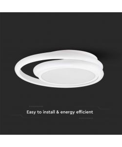 V-TAC Lampadario LED Rotondo Doppio 24W con Montaggio a Plafone Colore Bianco 4000K