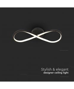 V-TAC Lampadario LED da Soffitto 24W dal Design Moderno Colore Nero 3000K