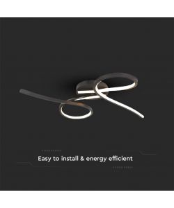 V-TAC Lampadario LED da Soffitto 24W dal Design Moderno Colore Nero 3000K
