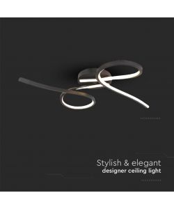 V-TAC Lampadario LED da Soffitto 24W dal Design Moderno Colore Nero 3000K