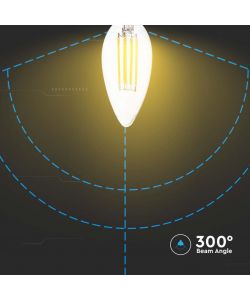 V-TAC Lampadina LED E14 5.5W 110LM/W Candela Filamento 4000K Dimmerabile