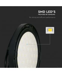 V-TAC Campana LED SMD Industriale 200W 120LM/W UFO Colore Nero 110 4000K IP65