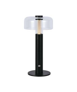 V-TAC Lampada LED da Tavolo 1W Colore Nero e Bianco Trasparente Ricaricabile con USB C Touch Dimmerabile 3in1