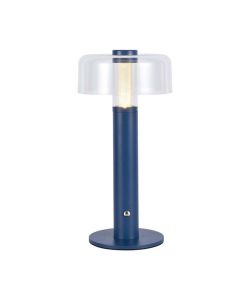V-TAC Lampada LED da Tavolo 1W Colore Blu Morandi sabbia e Bianco Trasparente Ricaricabile con USB C Touch Dimmerabile 3000K