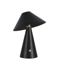 V-TAC Lampada LED da Tavolo 3W Colore Nero in Metallo Ricaricabile con USB C Touch Dimmerabile 3in1