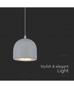 V-TAC V-TAC Lampadario LED a Sospensione 8.5W Coppa Metallo 10*162cm 3000K Grigio Chiaro