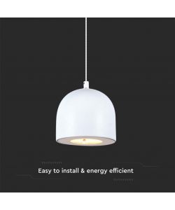 V-TAC Lampadario LED Sospensione 8.5W Coppa 10*160cm Regolabile 3000K Touch Bianco