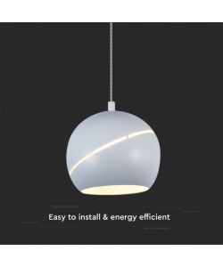 V-TAC Lampadario LED a Sospensione 8.5W Coppa Metallo 12*162cm 3000K Bianco