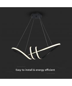 V-TAC Lampadario LED a Sospensione 24W in Metallo dal Design Moderno 72*30cm Coloro Nero 3000K
